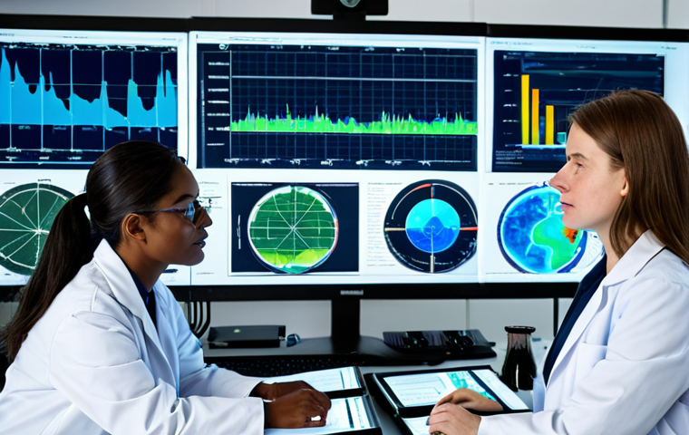 **

"A team of diverse scientists, fully clothed in lab coats, analyzing climate model data on computer screens in a brightly lit, modern research facility.  Graphs and charts display complex climate projections. Safe for work, appropriate content, professional setting, perfect anatomy, natural proportions, high quality image."

**