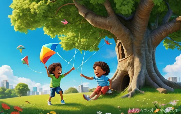 탄소예산 정책의 국제적 비교 및 분석 - **Prompt 1: "A group of diverse children, aged 6-10, joyfully playing in a vibrant, sunlit park. The...