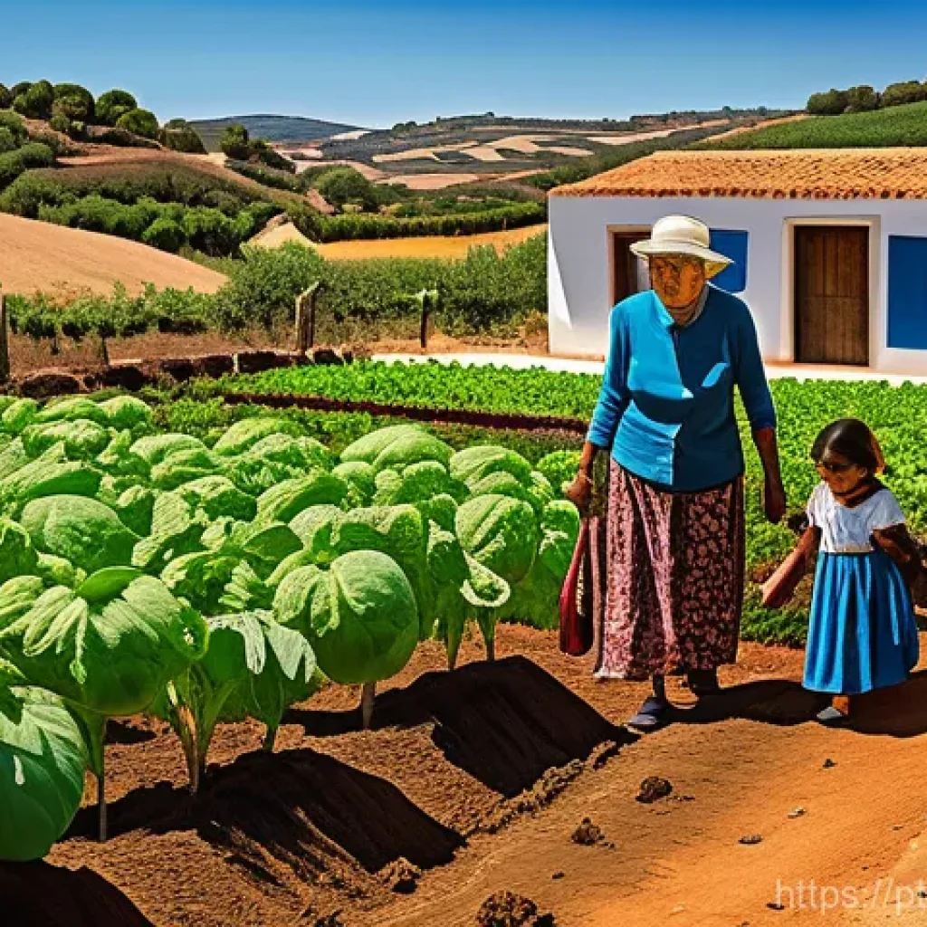 탄소예산과 지속 가능한 개발 목표 SDG 의 연계 - A vibrant illustration of climate change's local impact and community resilience in Portugal. In the...