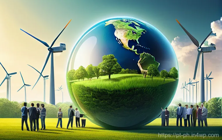 탄소예산을 통한 에너지 전환 정책 연구 - A conceptual illustration depicting the global "carbon budget" as a finite resource, symbolized by a...
