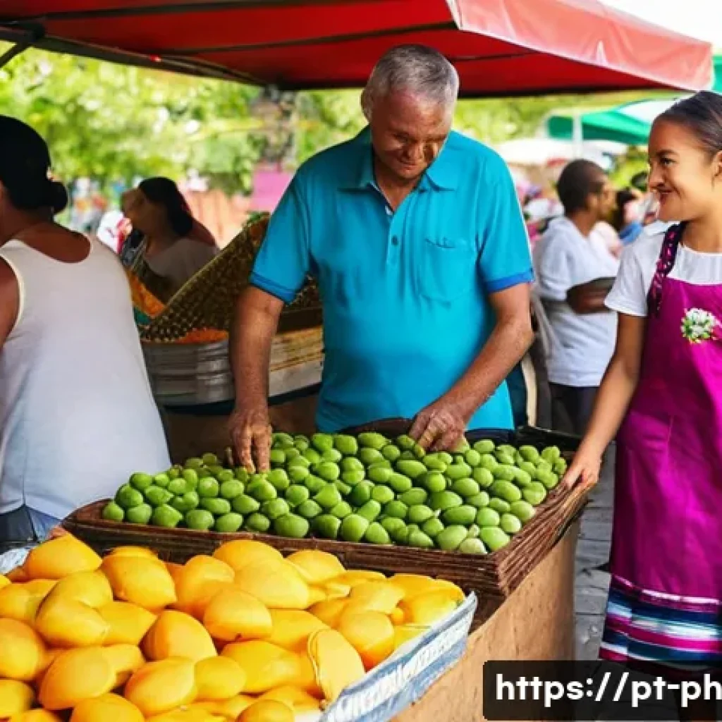 탄소예산 모델의 경제적 영향 분석 - **A bustling farmers market in São Paulo, Brazil, on a sunny Sunday morning.** A variety of vendors ...