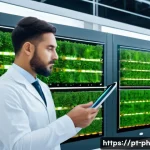 Home 22 탄소예산의 효과적인 관리 및 활용 방안 - A modern Brazilian industrial facility equipped with advanced IoT sensors and digital dashboards dis...