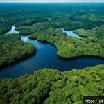 Home 23 탄소예산과 기후 변화 대응의 사회적 목표 - A detailed aerial view of the Brazilian Amazon rainforest with visible deforestation patches alongsi...
